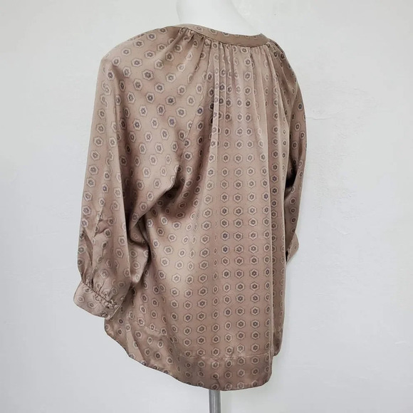 JOIE | Izzy Silk Mandarin Peasant 3/4 Sleeve Medium - Picture 5 of 9